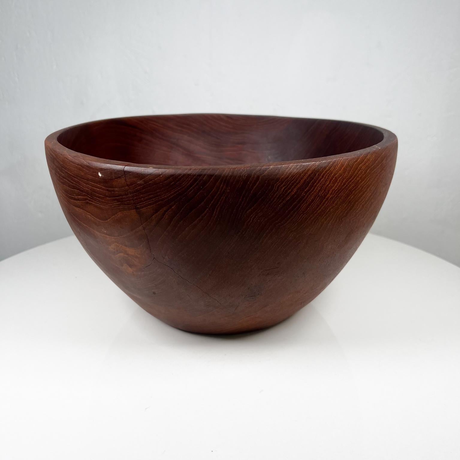 Mid-Century Modern 1960s Vintage Sculptural Teakwood Bowl For Sale