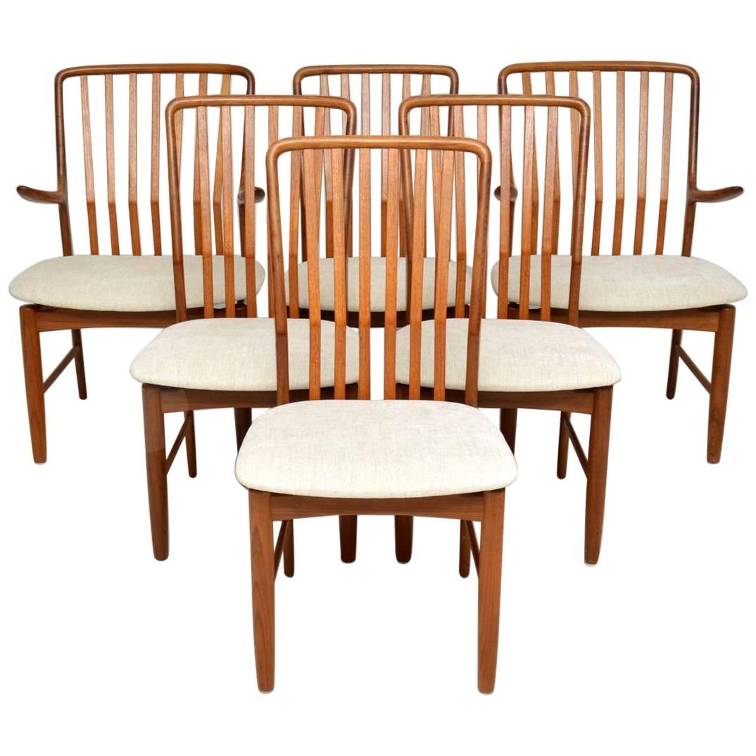 1960s Vintage Set of Six Danish Teak Dining Chairs by Svend Åge Madsen