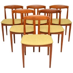 1960s Retro Set of Six Danish Teak Dining Chairs