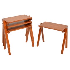 1960
s Vintage Set of Teak Stacking Side Tables