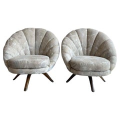 1960s Vintage Shell Swivel Chairs - A Pair