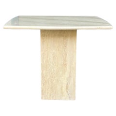 Mesa auxiliar vintage de travertino de los años 60