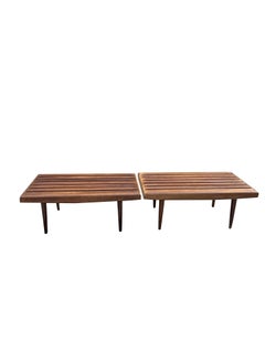 1960s Vintage Slat Benches or Side Accent Tables in Modern Danish Style a Pair