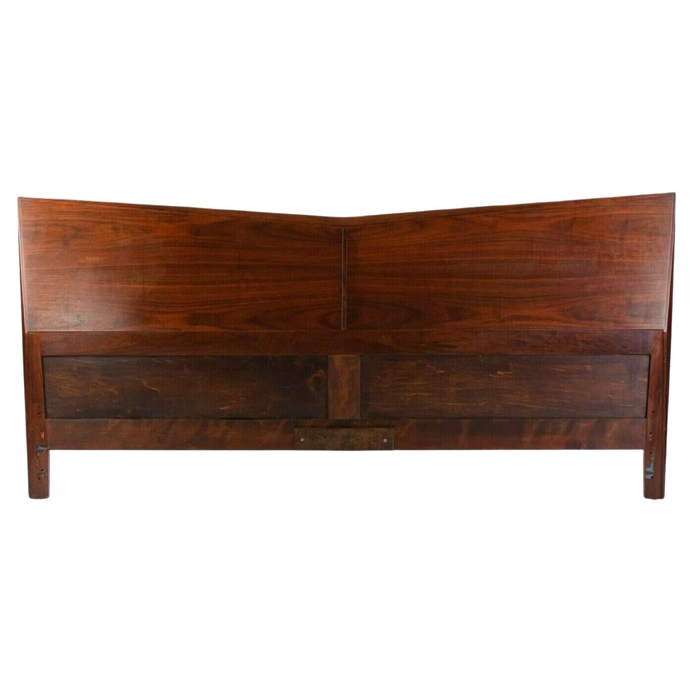 1960s Vintage Solid Black Walnut Mid Century Modern / Danish King Size Headboard