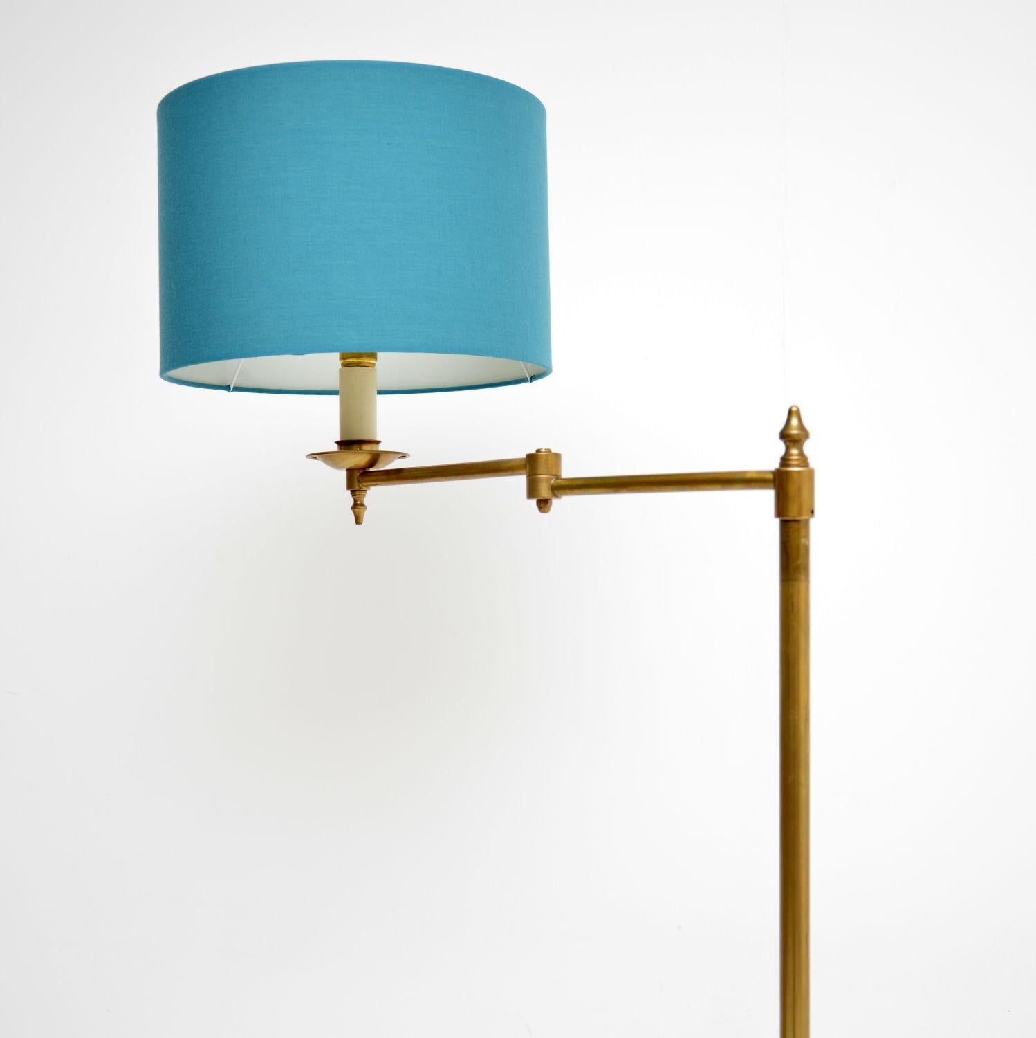 Mid-Century Modern 1960's Vintage Solid Brass Adjustable Floor Lamp