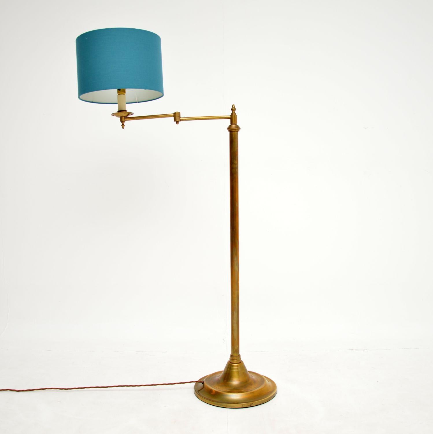 20th Century 1960's Vintage Solid Brass Adjustable Floor Lamp