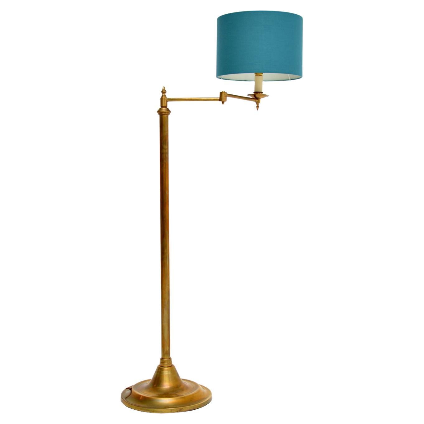 1960's Vintage Solid Brass Adjustable Floor Lamp