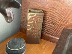 1960s Vintage Stoneware Owl Totem Vase Vintage Mid-Century Modern