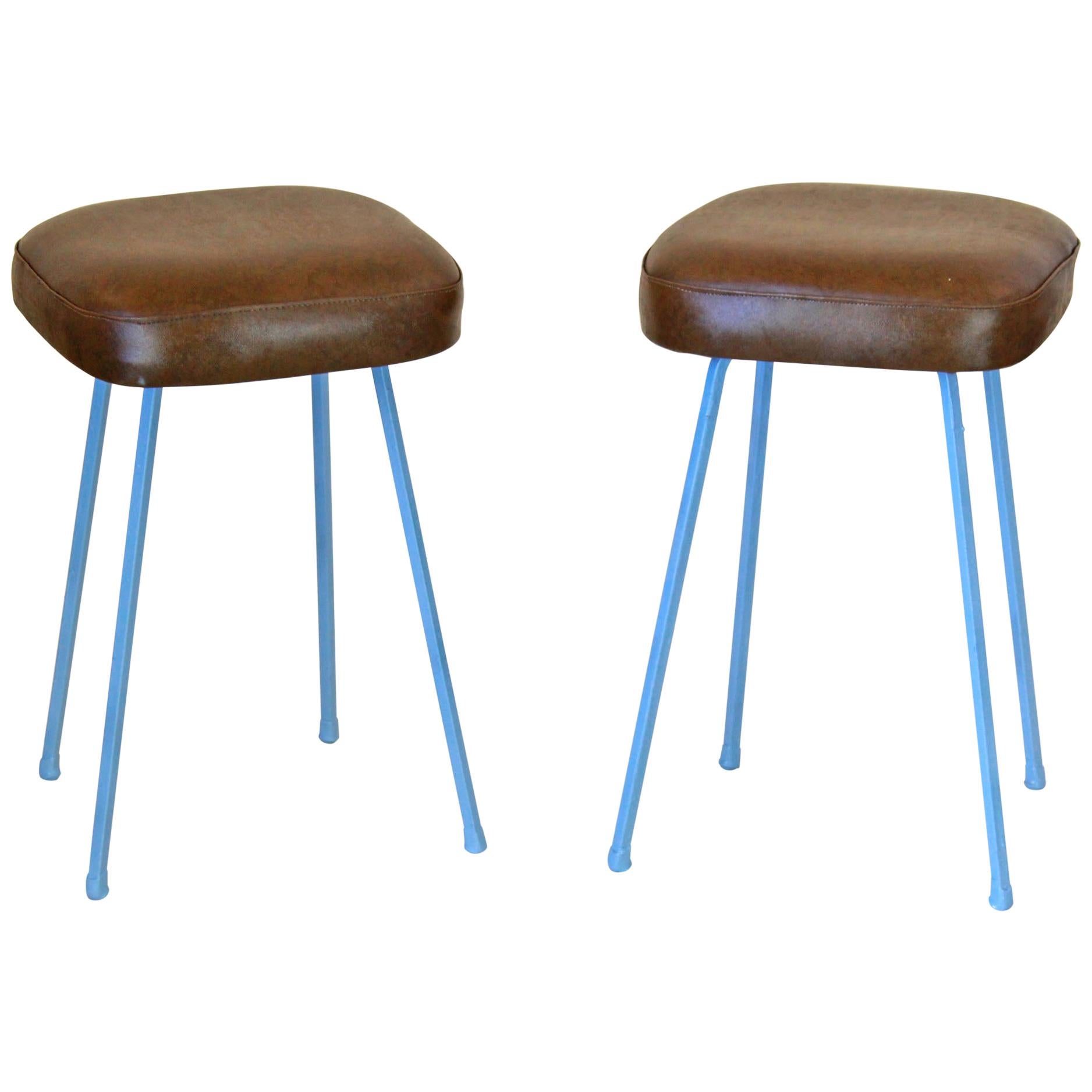 Vintage Stools, Set of Two, Italy 1960s For Sale