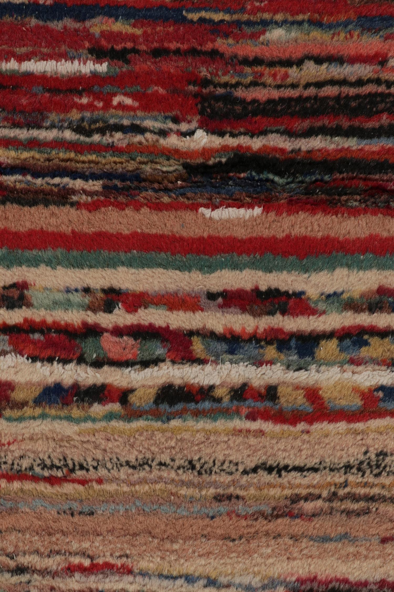 Mid-20th Century 1960s Vintage Striped Runner in Polychromatic Stripes Pattern by Rug & Kilim For Sale
