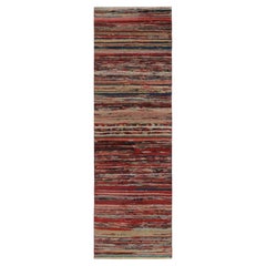1960s Vintage Striped Runner in Polychromatic Stripes Pattern by Rug & Kilim