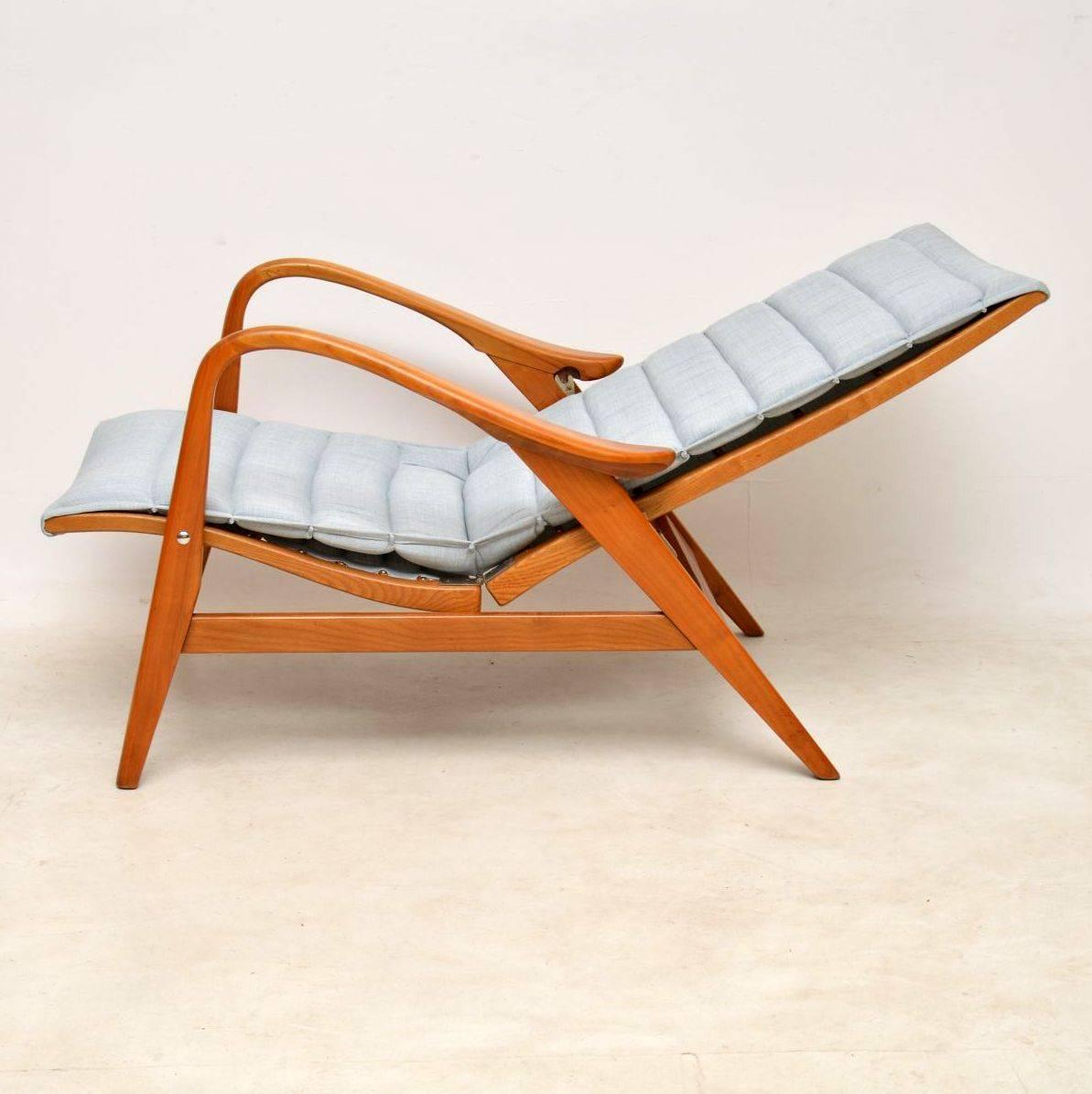 Mid-Century Modern 1960s Vintage Swedish Reclining Armchair