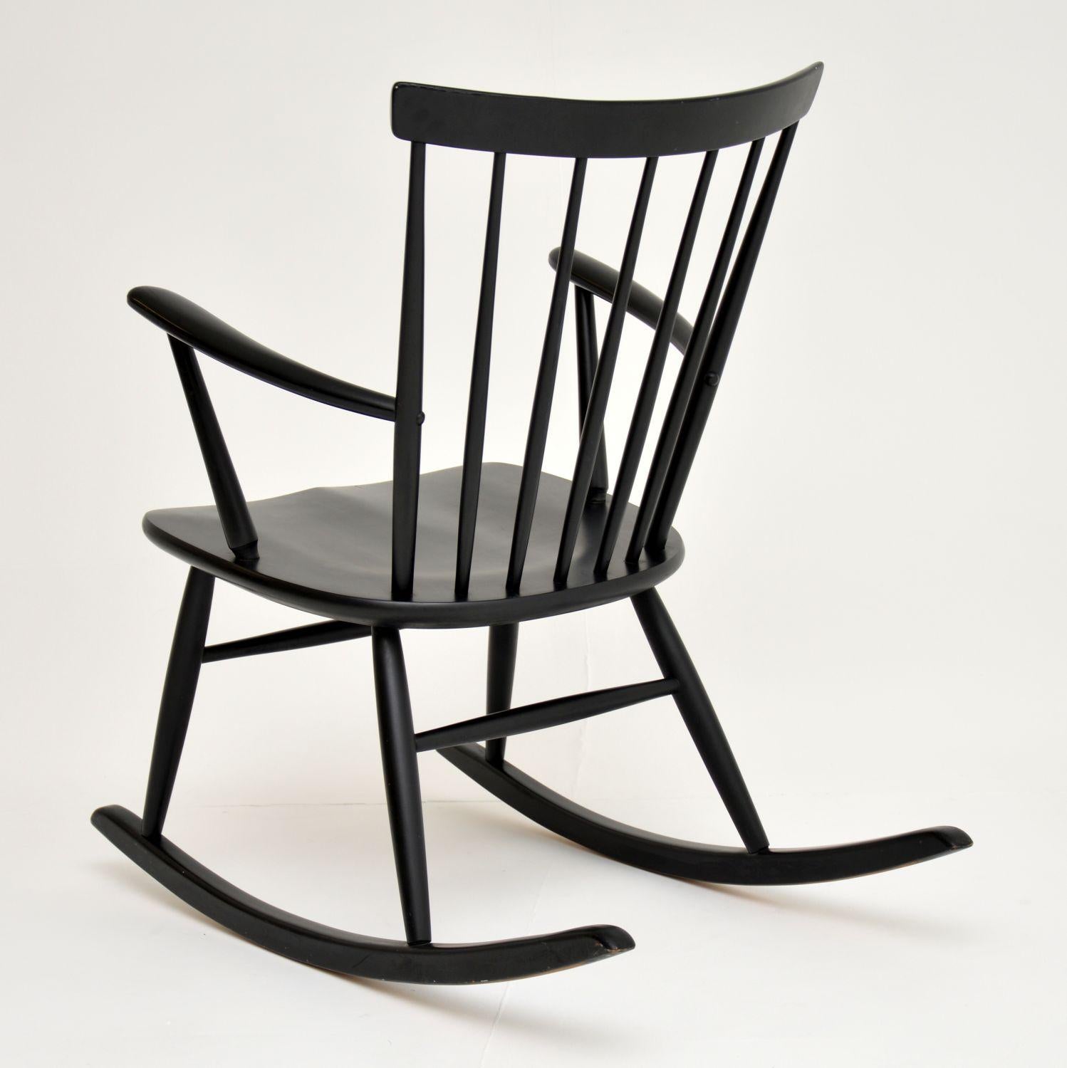 1960s Vintage Swedish Rocking Chair by Roland Rainer In Good Condition In London, GB