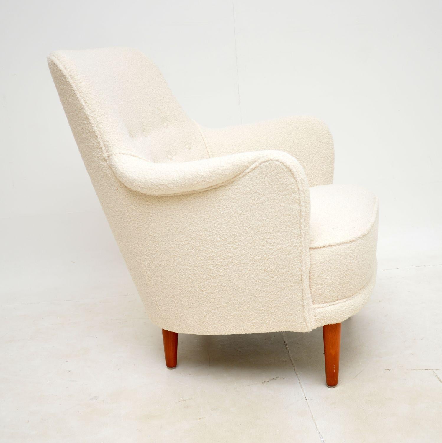 Mid-Century Modern 1960s Vintage Swedish 'Samsas' Armchair by Carl Malmsten