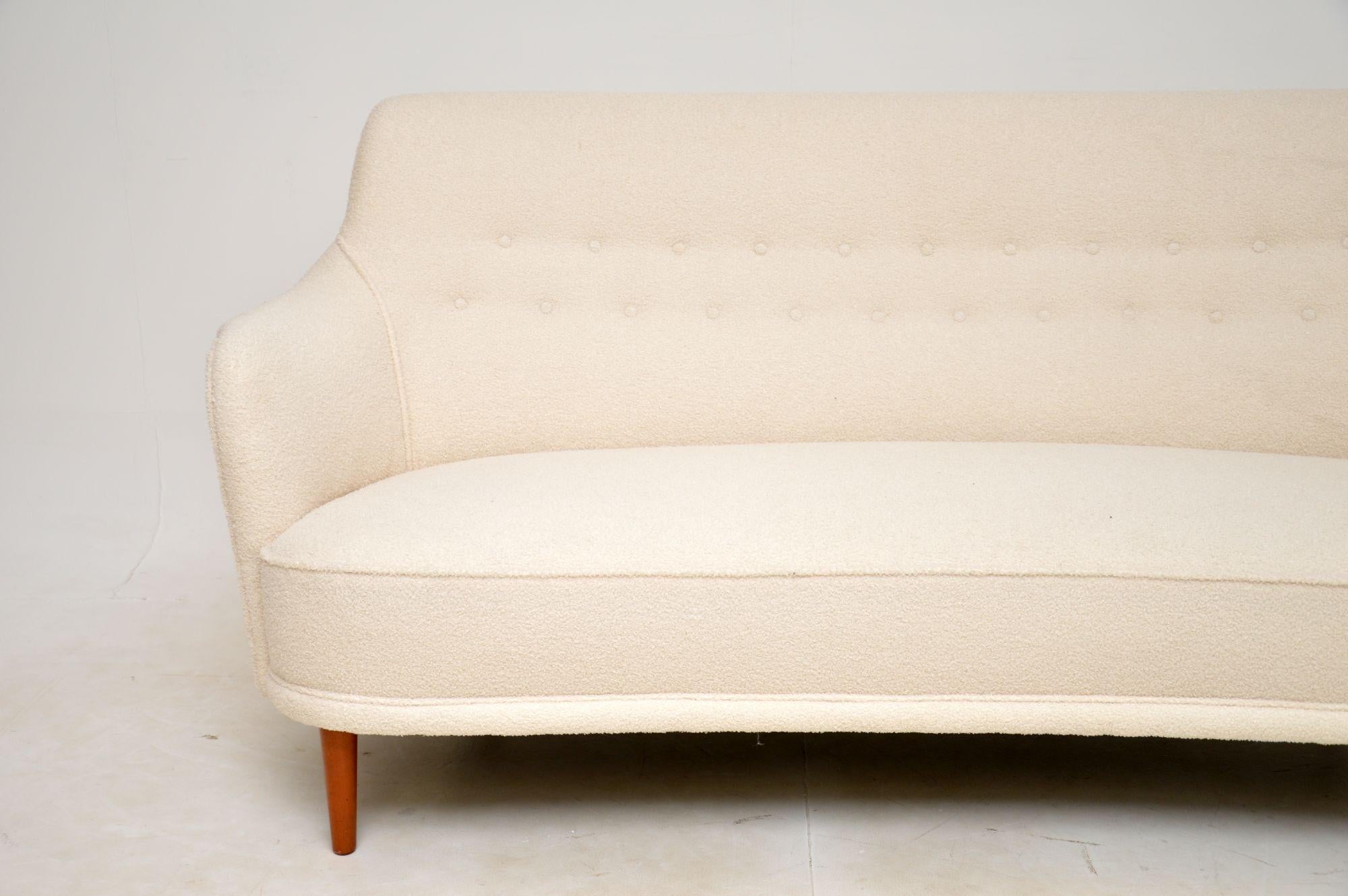 Bouclé 1960s Vintage Swedish 'Samsas' Sofa by Carl Malmsten