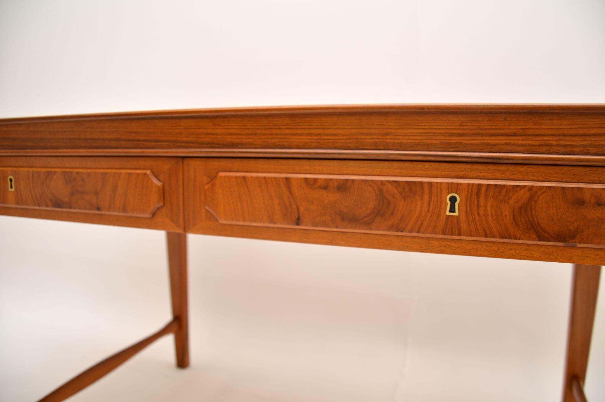 1960's Vintage Swedish Walnut Desk For Sale 6