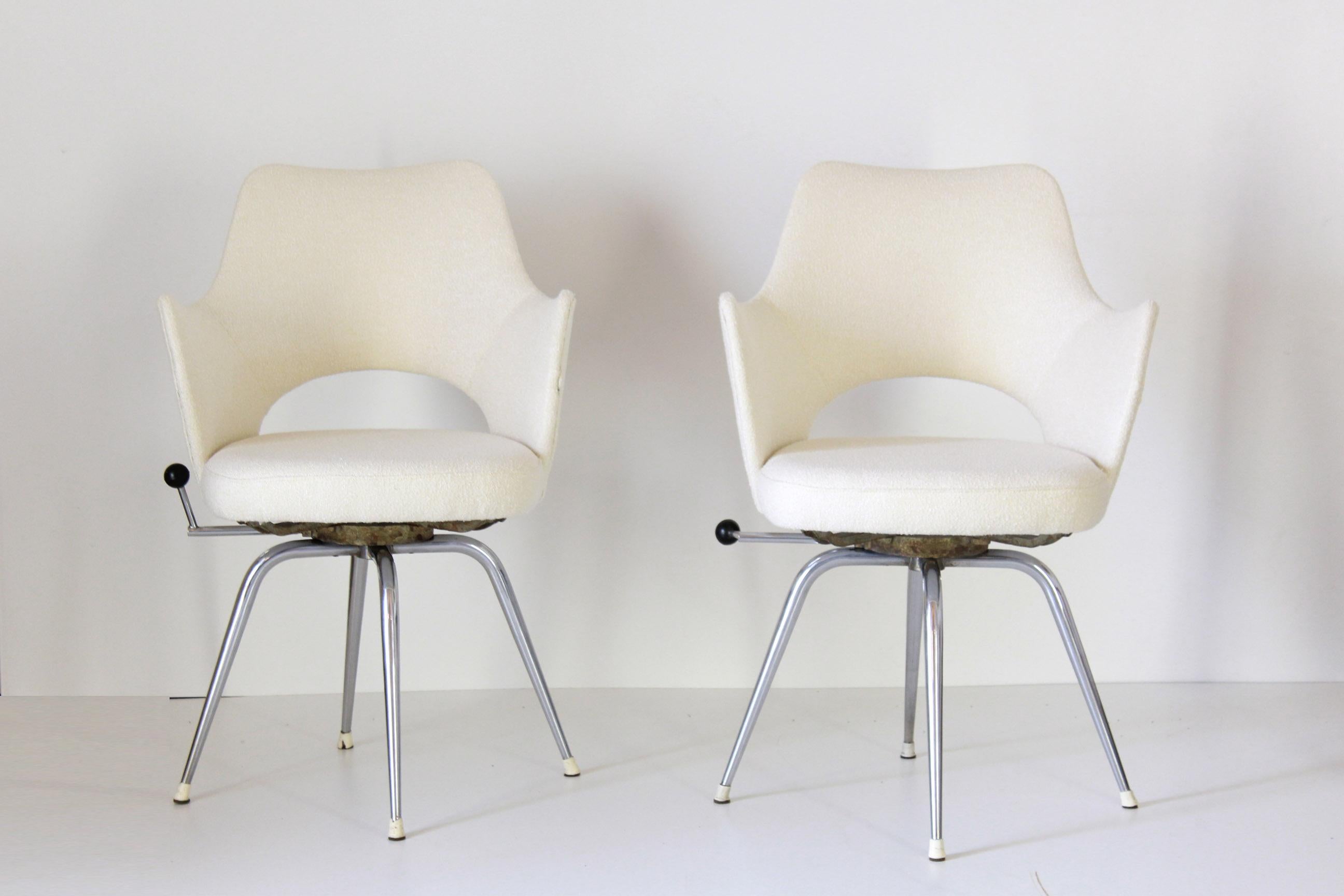 Mid-Century Modern 1960s Vintage Swivel  Lounge Chairs, Set of Two