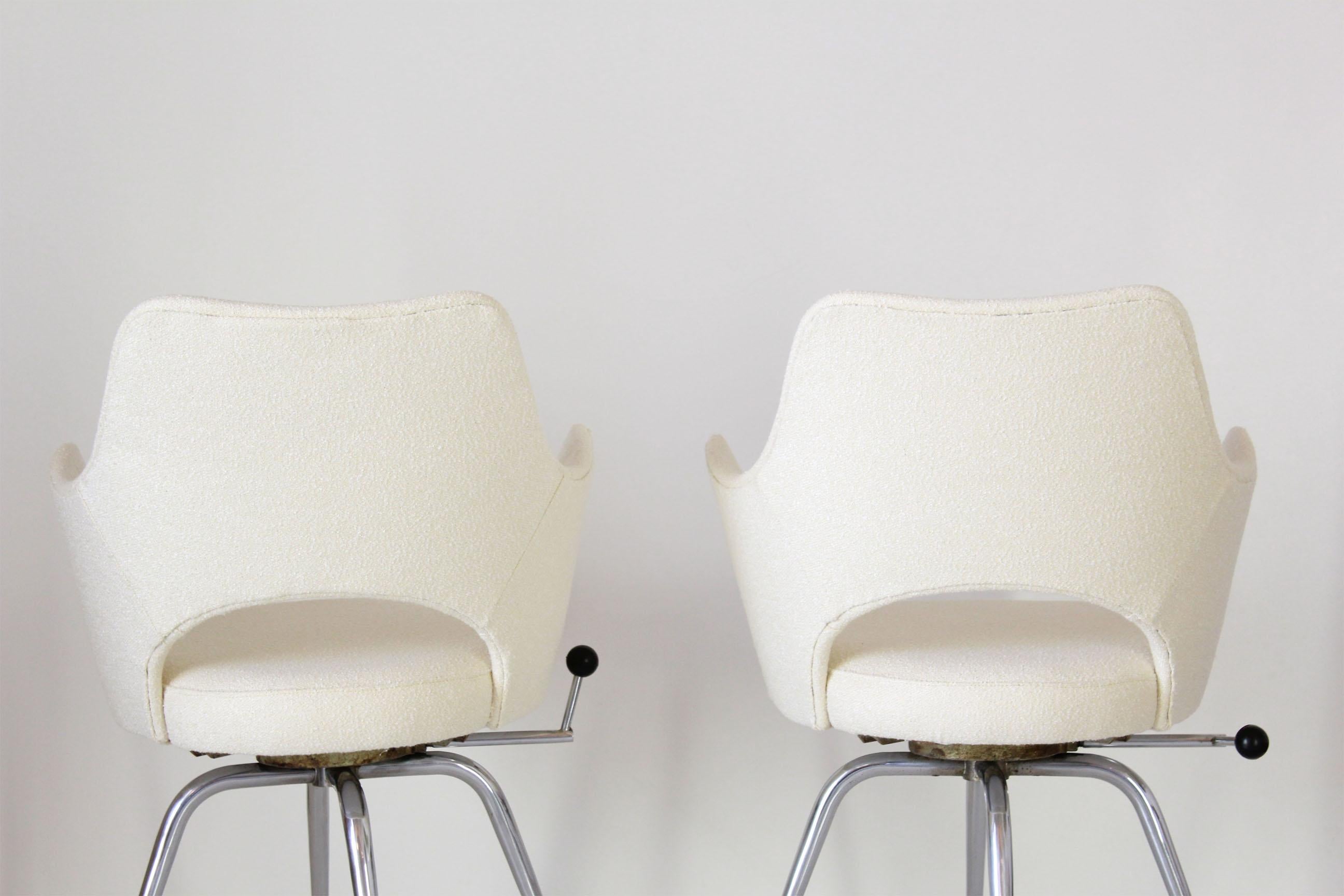 Textile 1960s Vintage Swivel  Lounge Chairs, Set of Two