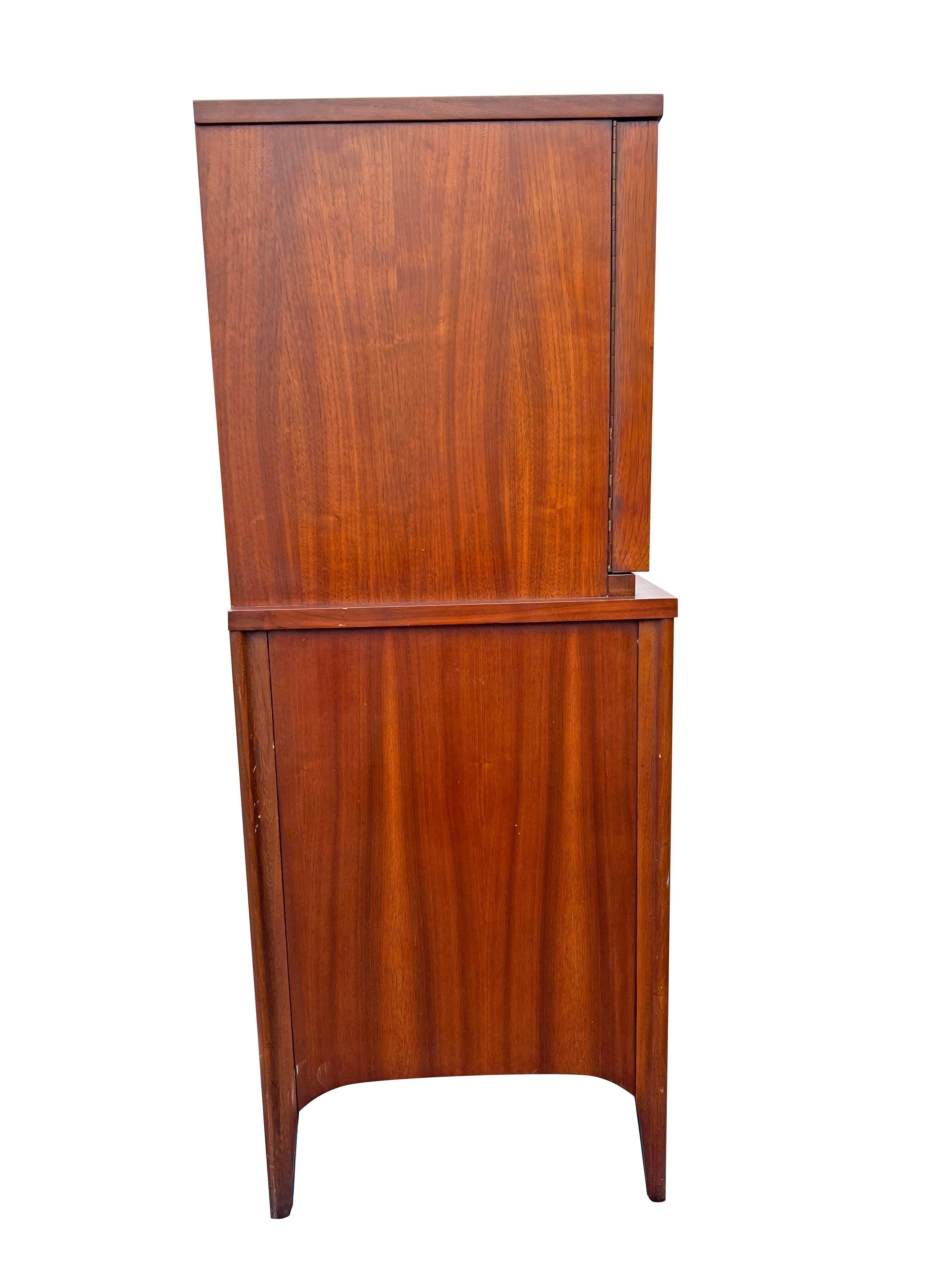 Mid-20th Century 1960s Vintage Tall Highboy Dresser Perspecta by Kent Coffey in Brasilia Style