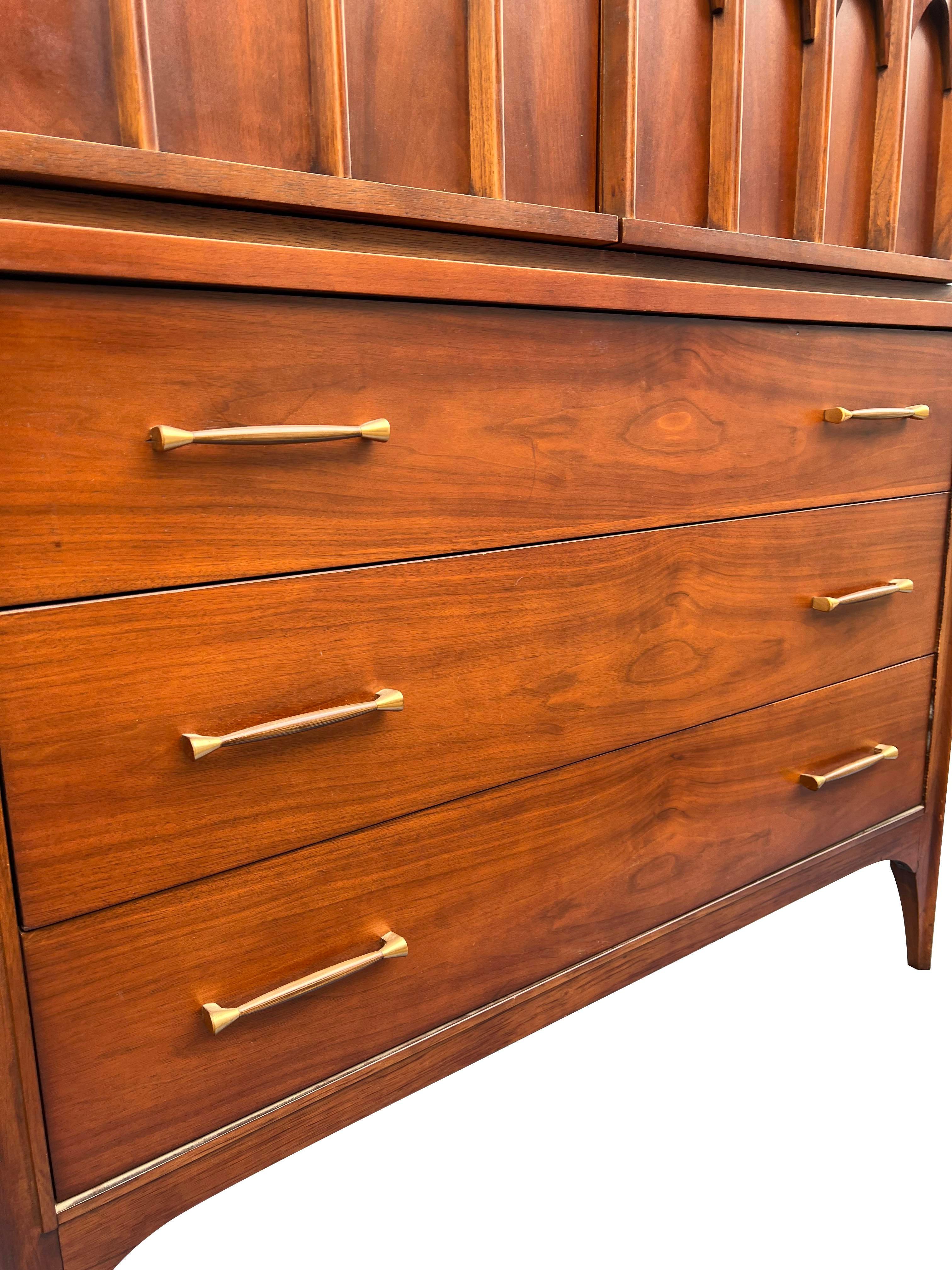 1960s Vintage Tall Highboy Dresser Perspecta by Kent Coffey in Brasilia Style 2