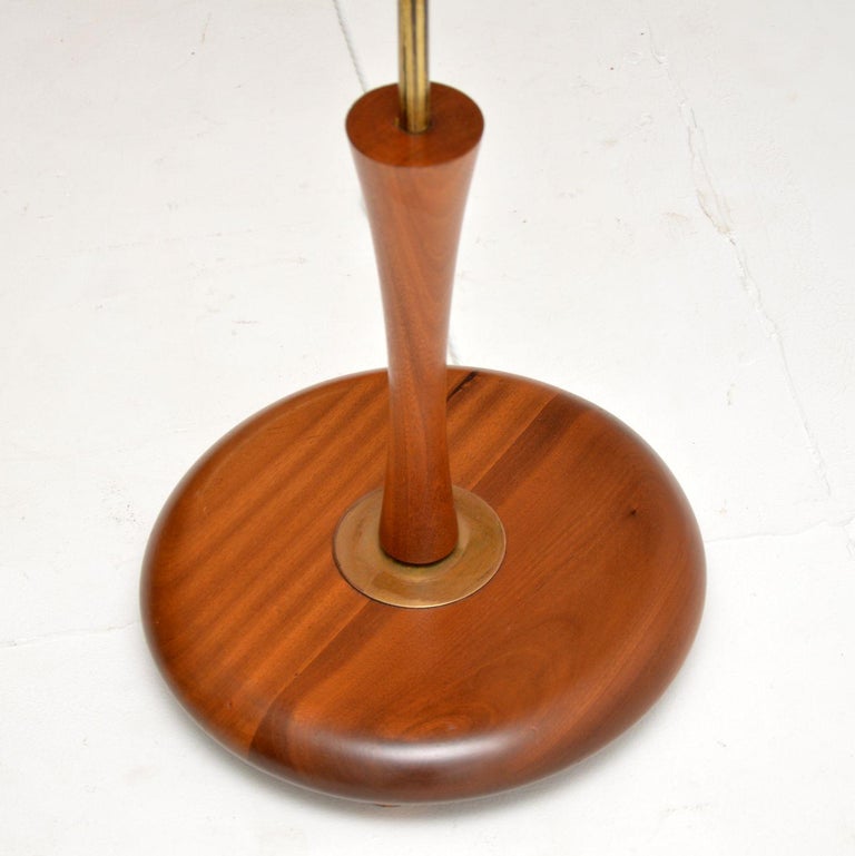 1960's Vintage Teak and Brass Floor Lamp For Sale at 1stDibs