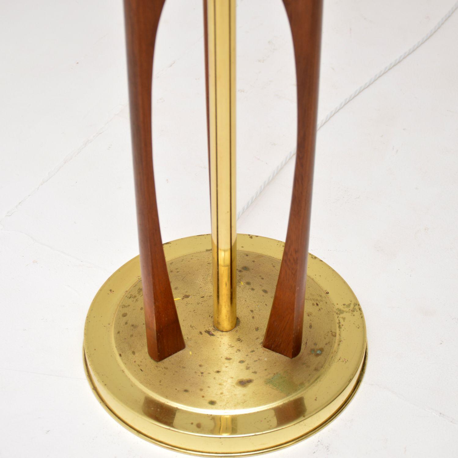 1960's Vintage Teak and Brass Floor Lamp at 1stDibs