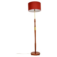 1960's Vintage Teak & Brass Floor Lamp