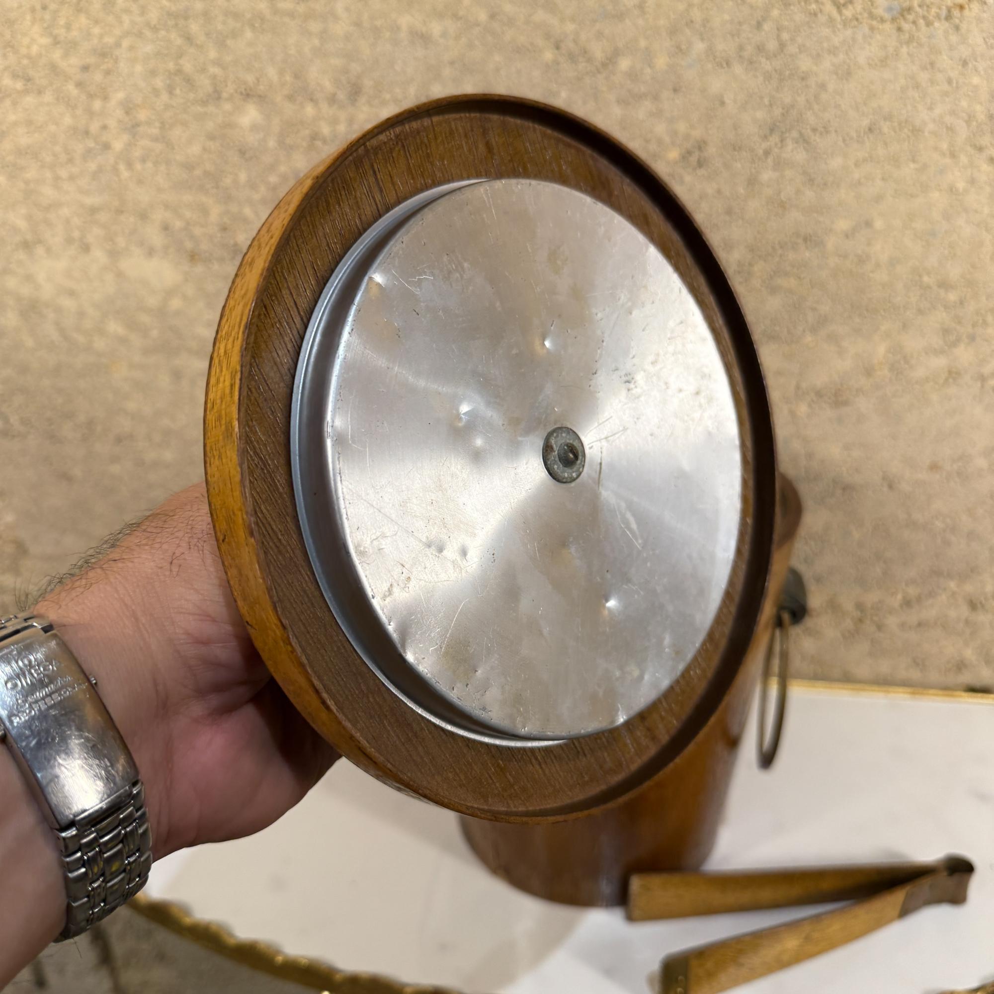 Cubitera de latón de teca vintage de los años 60 Diseño modernista México en venta 7