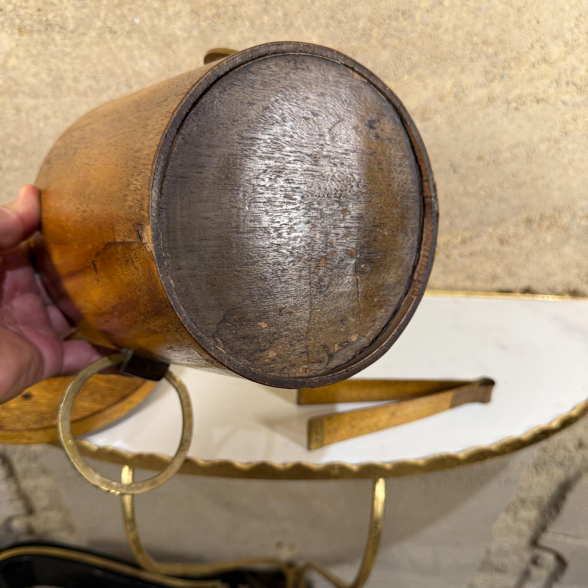 Cubitera de latón de teca vintage de los años 60 Diseño modernista México en venta 8