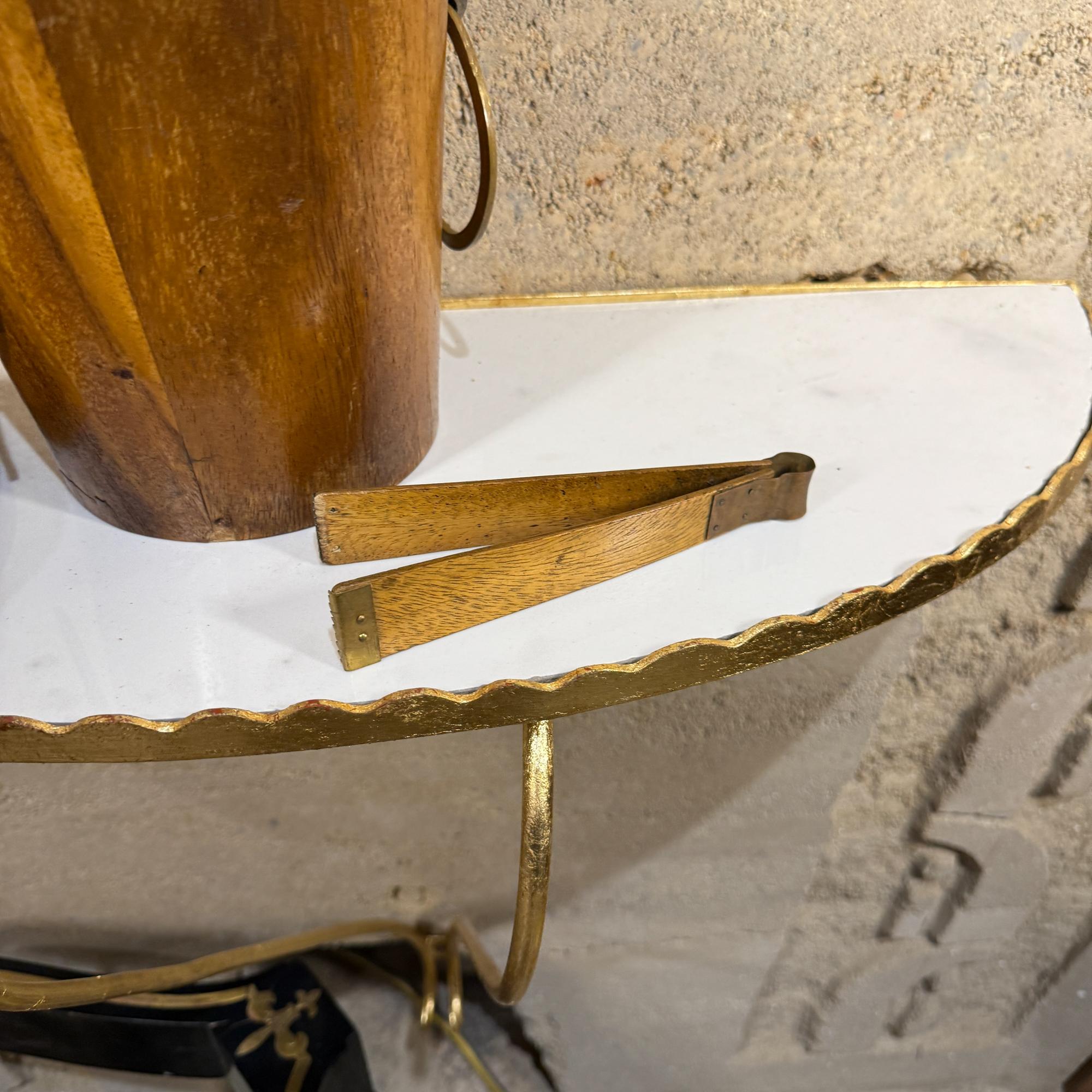 Cubitera de latón de teca vintage de los años 60 Diseño modernista México en venta 9