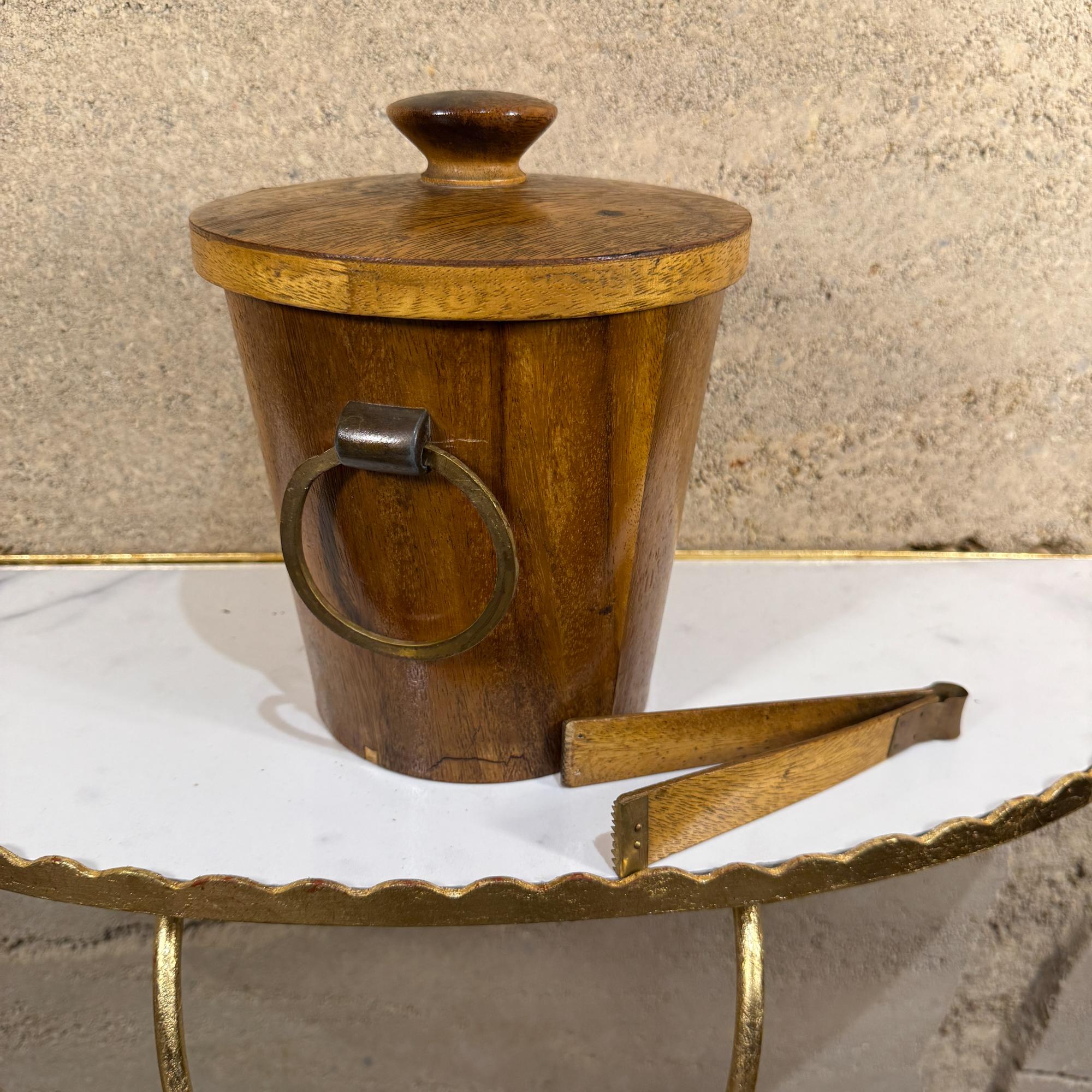 Cubitera de latón de teca vintage de los años 60 Diseño modernista México en venta 10