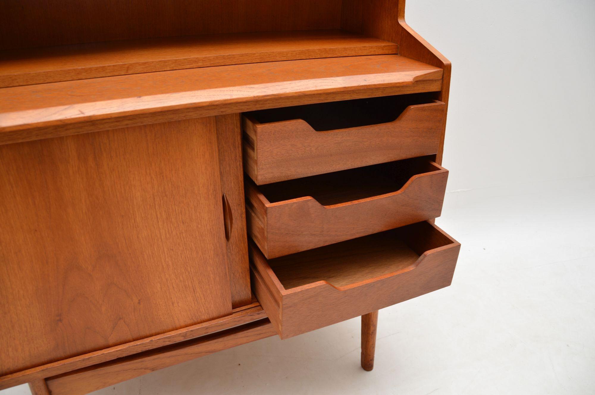 1960s Vintage Teak Bureau Bookcase Cabinet 3