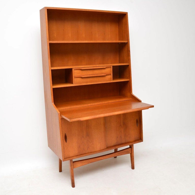 1960s Vintage Teak Bureau Bookcase Cabinet at 1stDibs