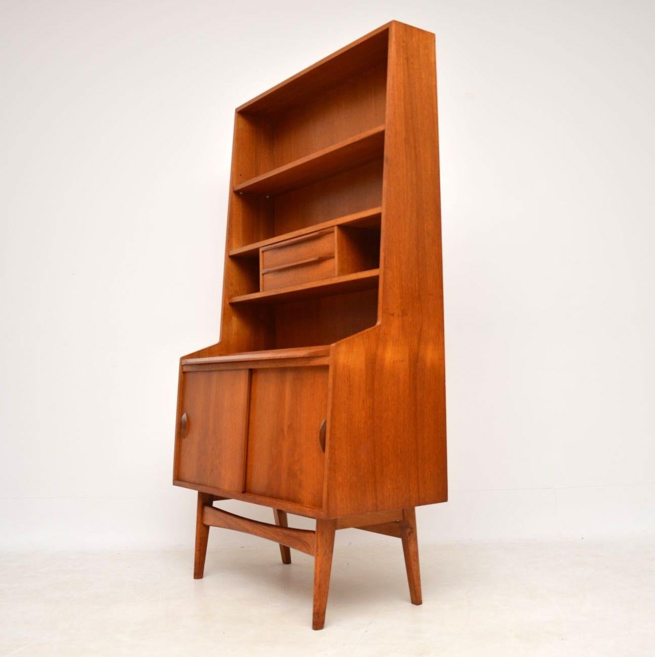 Mid-Century Modern 1960s Vintage Teak Bureau Bookcase Cabinet