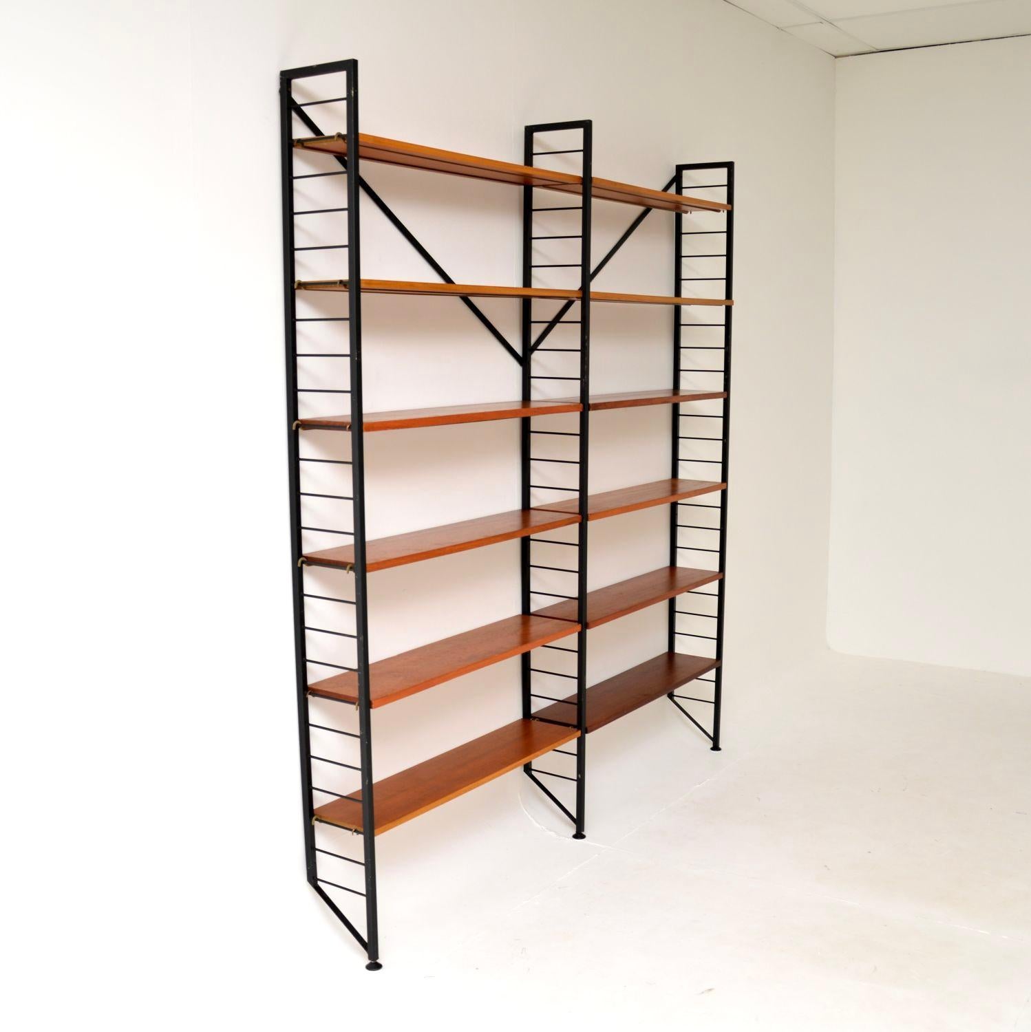 Mid-Century Modern 1960’s Vintage Teak Ladderax Bookcase Shelving For Sale