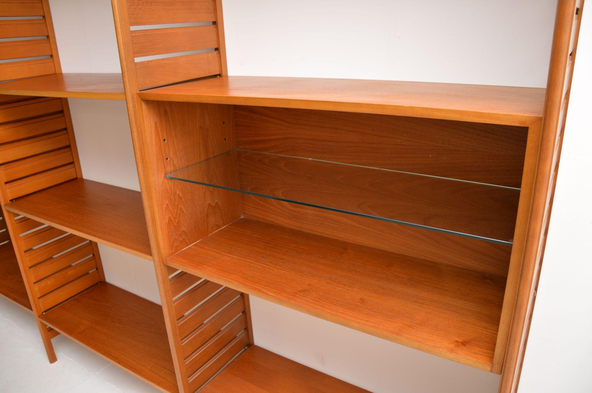 1960s Vintage Teak Ladderax Wall Unit Bookcase Cabinet 6