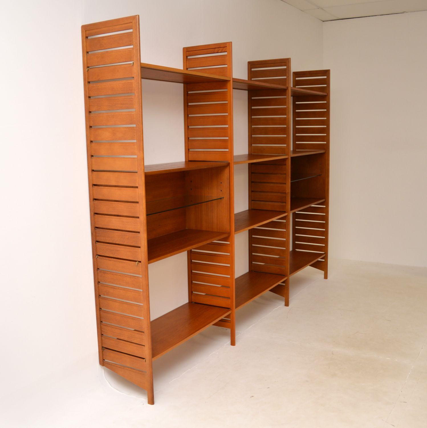 Mid-Century Modern 1960s Vintage Teak Ladderax Wall Unit Bookcase Cabinet