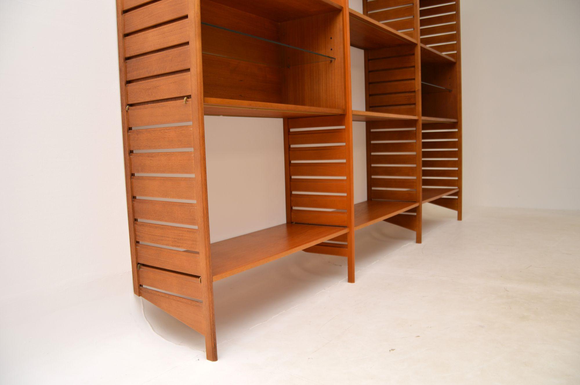 Mid-20th Century 1960s Vintage Teak Ladderax Wall Unit Bookcase Cabinet