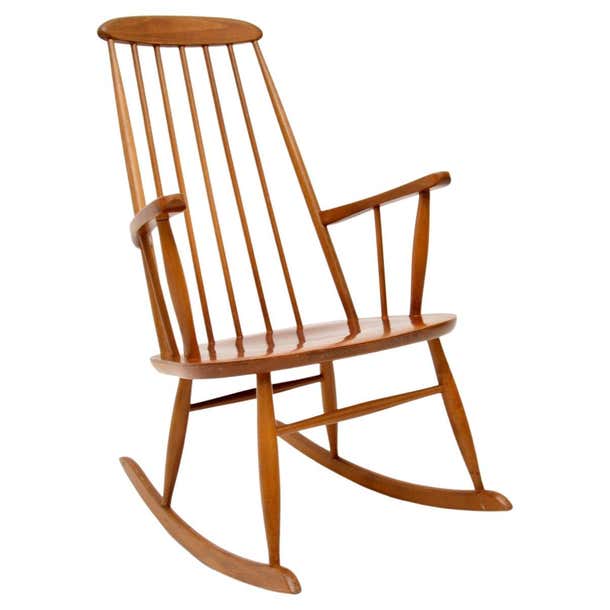Vintage Teak Rocking Chair by Stol Kamnik, circa 1960s For Sale at 1stDibs