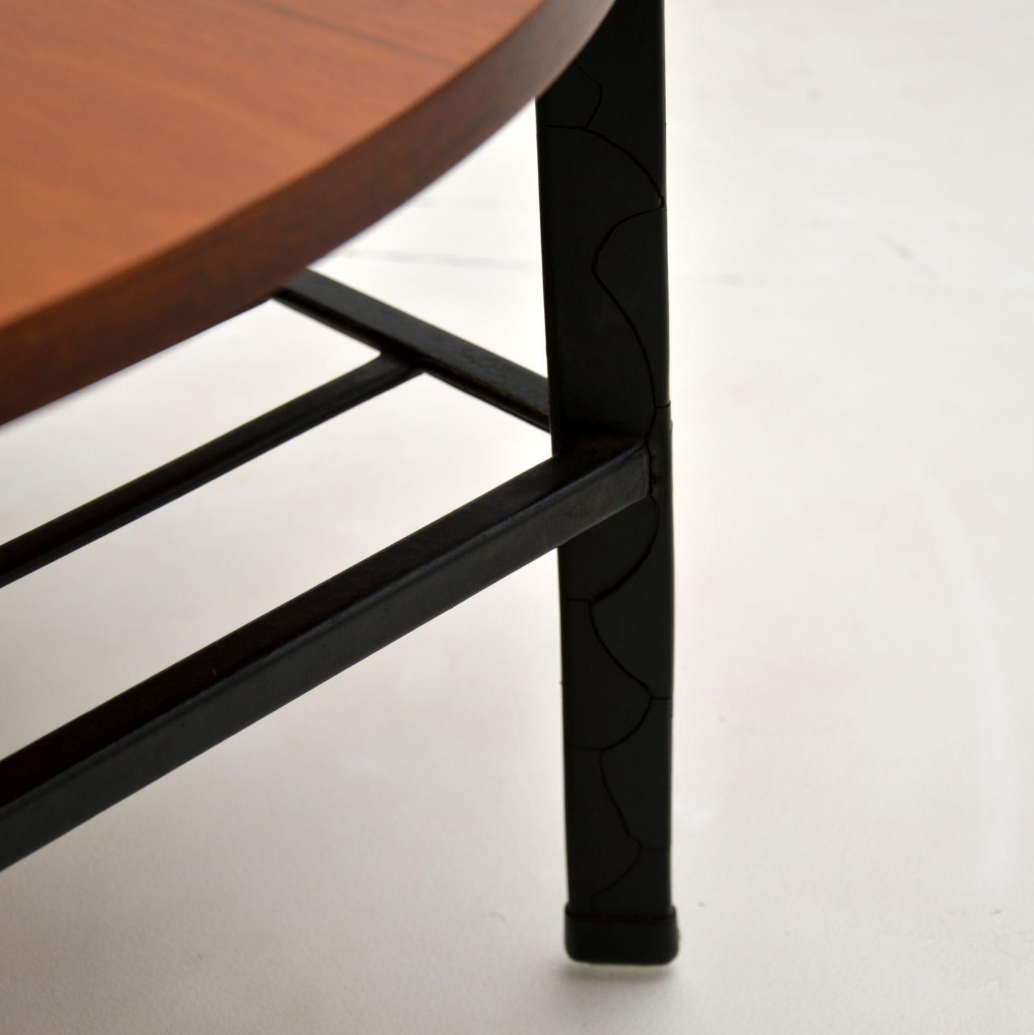 1960's Vintage Teak & Steel Coffee Table 1