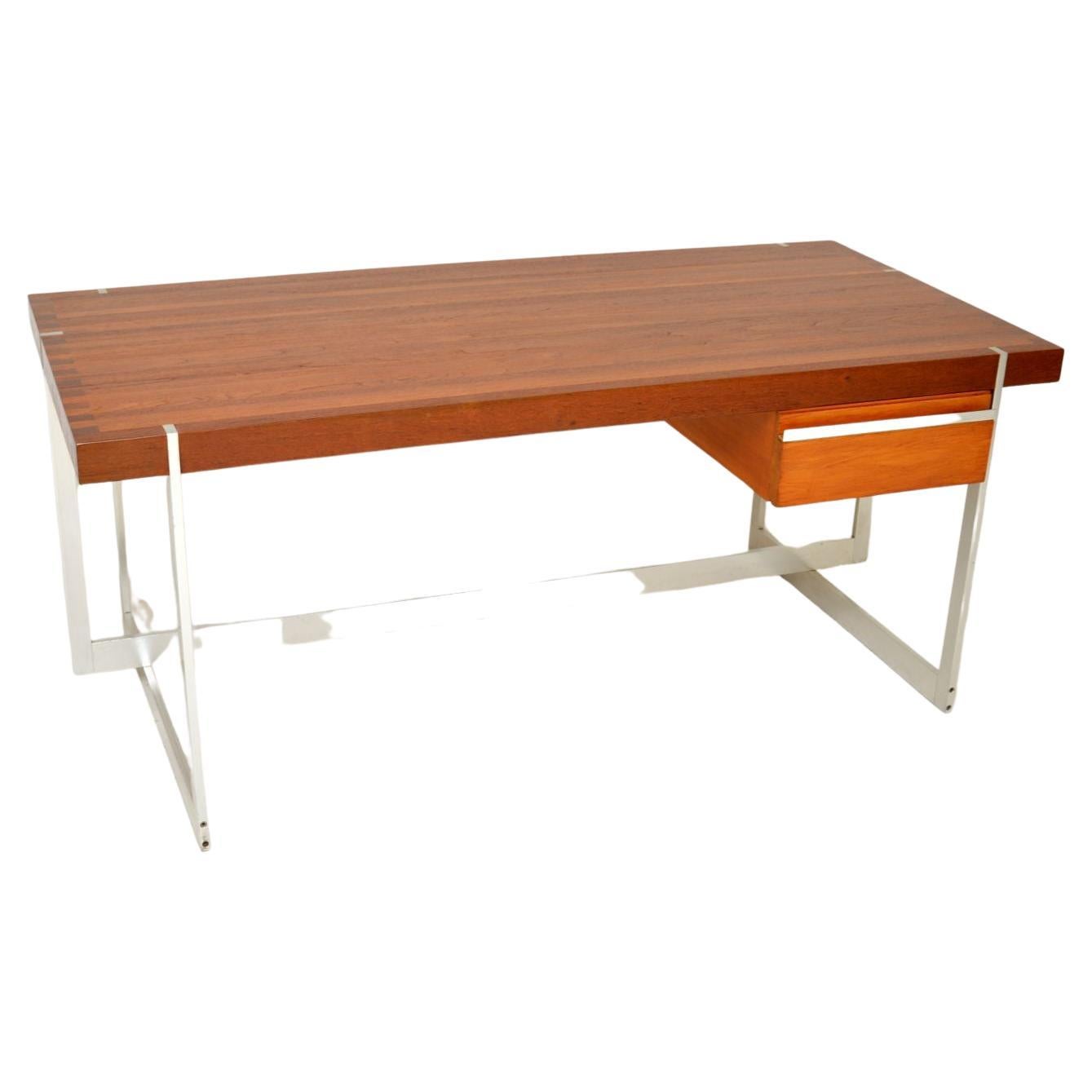 Danish Teak Executive Desk with Floating Drawers at 1stDibs
