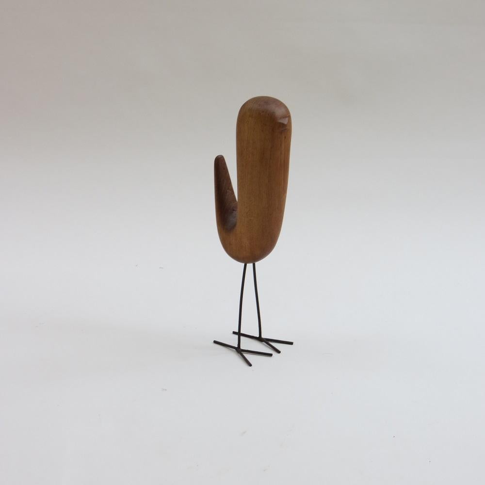 Mid-Century Modern 1960s Vintage Teak Wooden Bird Sculpture