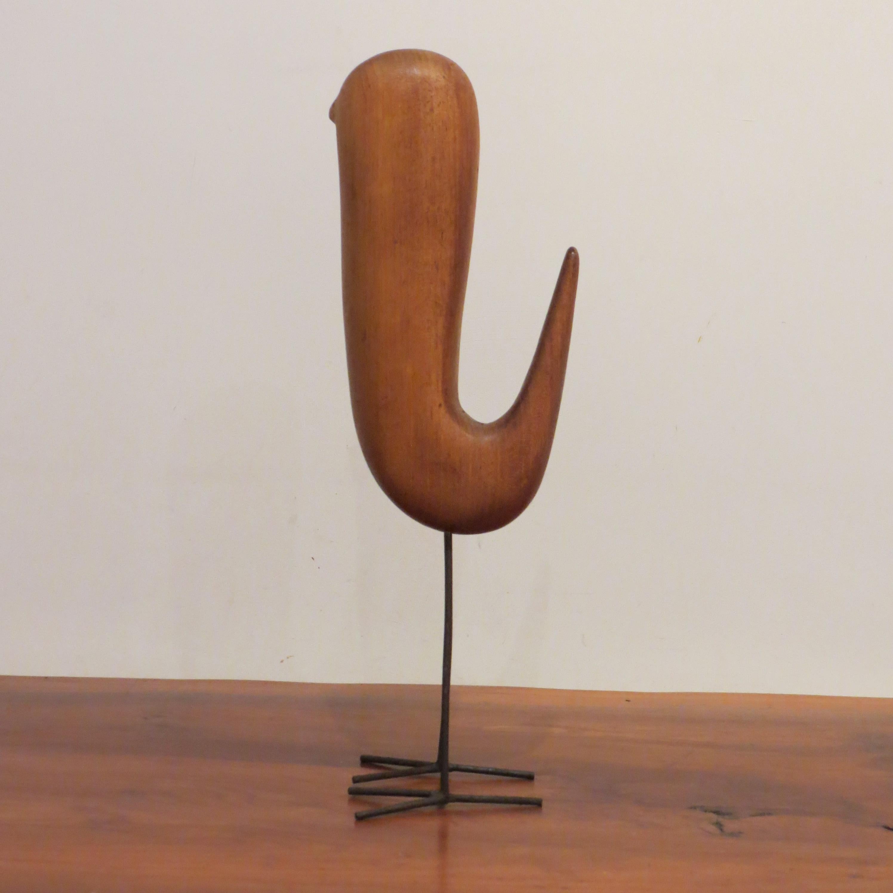Holz-Vogel-Skulptur aus Teakholz, Vintage, 1960er Jahre im Zustand „Gut“ in Stow on the Wold, GB