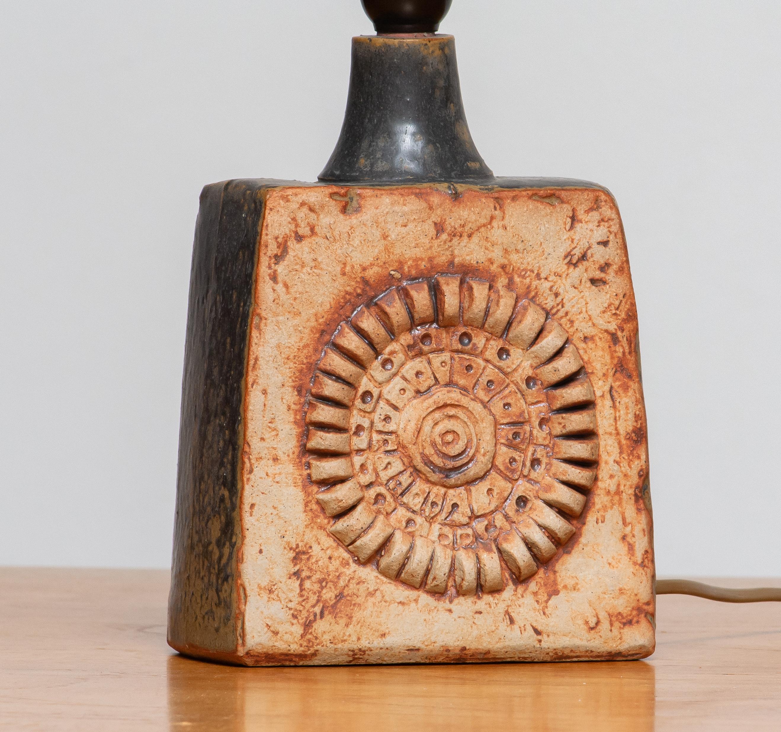 English 1960s, Vintage Terracotta Pottery Table Lamp by Bernard Rooke, England