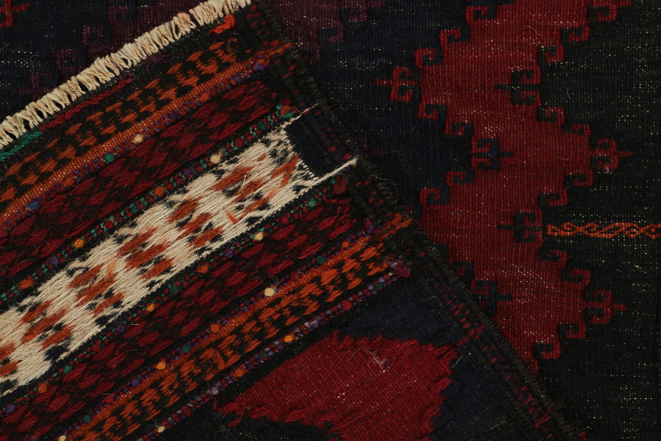 Mid-20th Century 1960s Vintage Turkish Kilim rug in Purple Chevron Pattern by Rug & Kilim For Sale