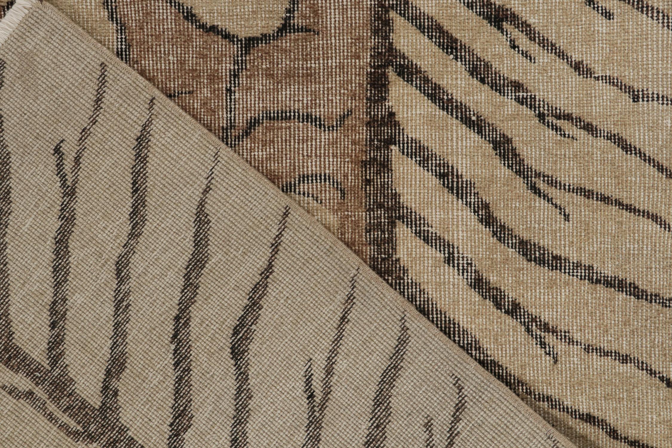 Türkischer Vintage-Teppich aus den 1960er Jahren mit geometrischem Muster in Beige-Braun von Teppich & Kelim (Mitte des 20. Jahrhunderts) im Angebot