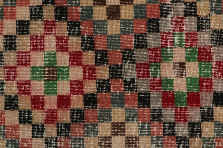 1960s Vintage Turkish Rug in Red, Black Geometric Pattern by Rug and ...