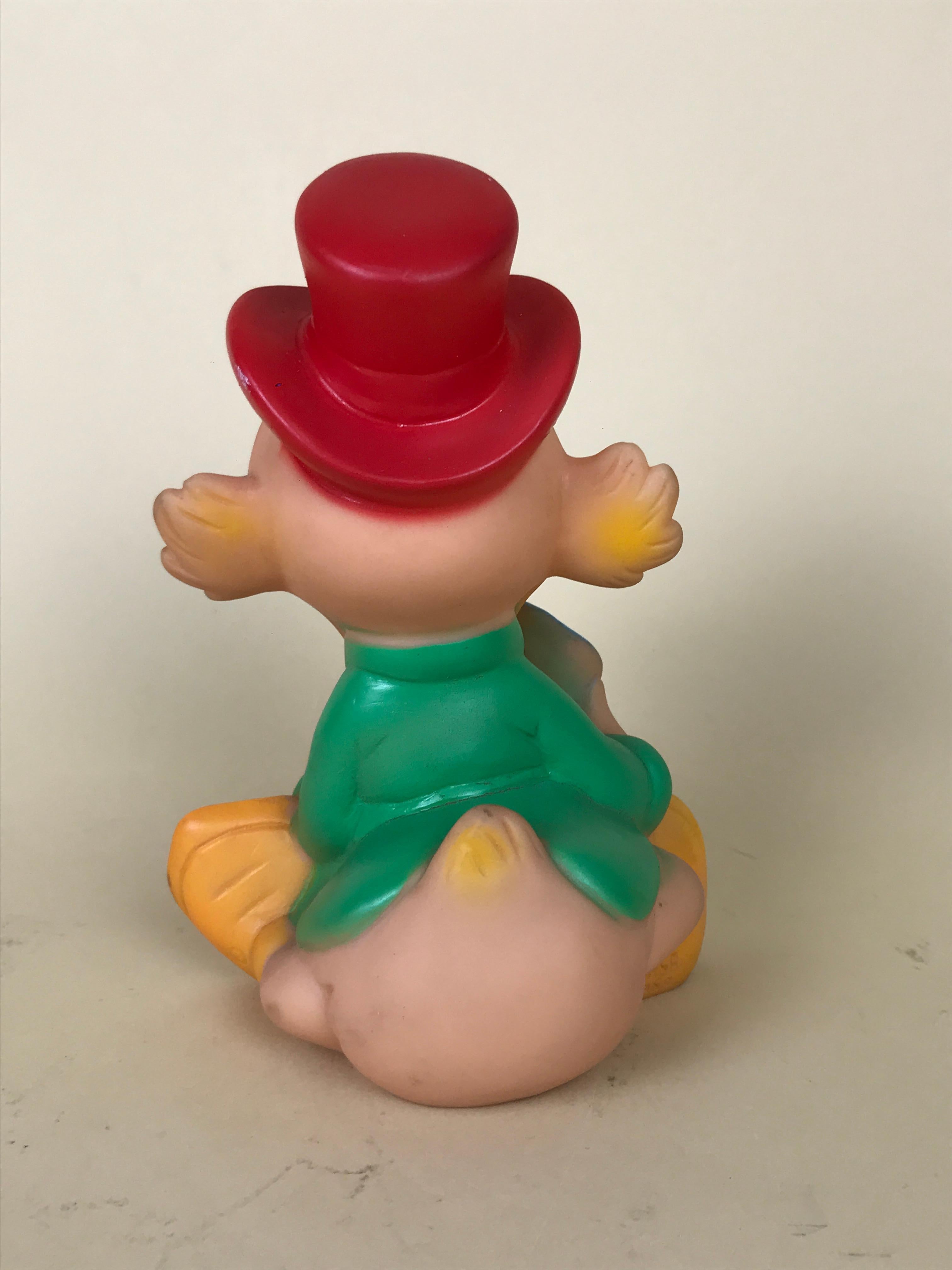 Rubber 1960s Vintage Uncle Scrooge Squeak Toy Made in Spain by Jugasa for Disney
