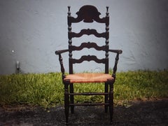 1960's Vintage Victorian style Spindle Occasional/ Side/ Armchair / Rush Seat