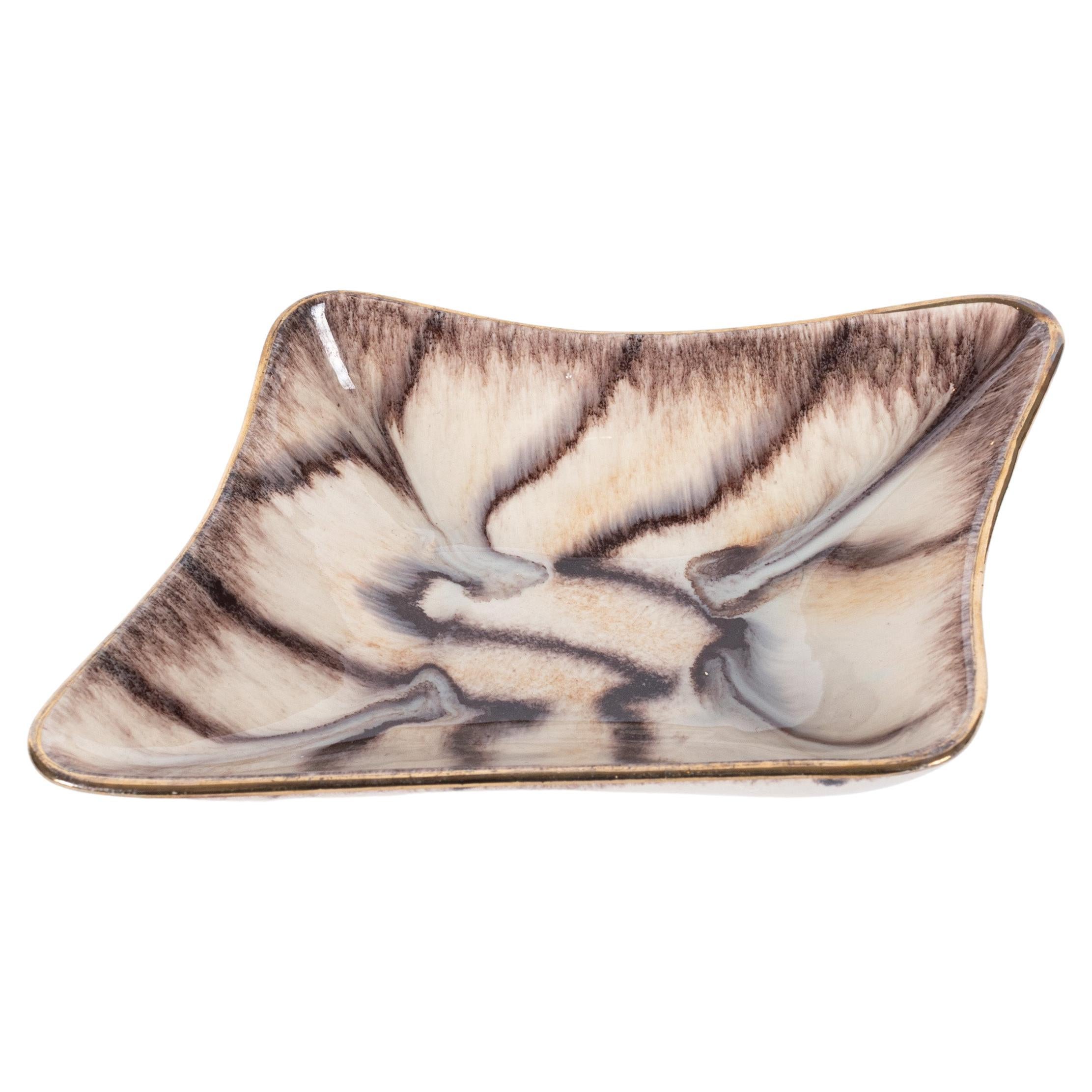 1960s vintage vide poche in brown-beige by Carstens Tönnieshof (Germany)